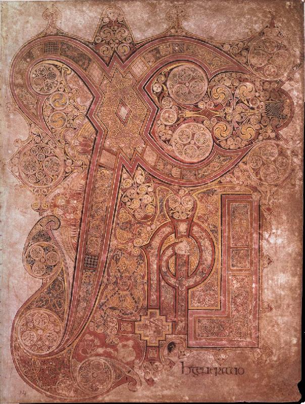 unknow artist Chi-Rho page from the Book of Kells Sweden oil painting art